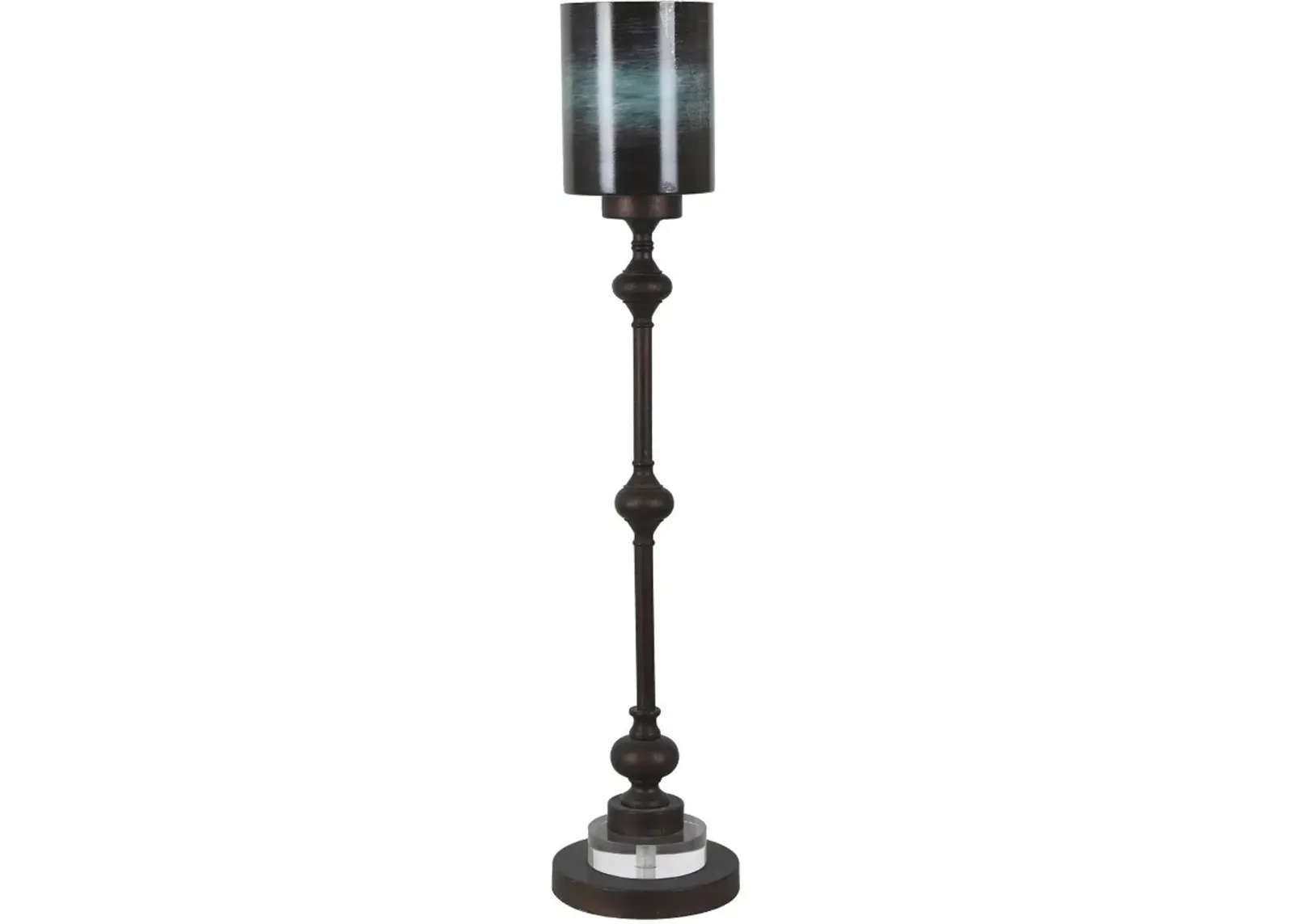 Bronze Glass Buffet Lamp 35"H