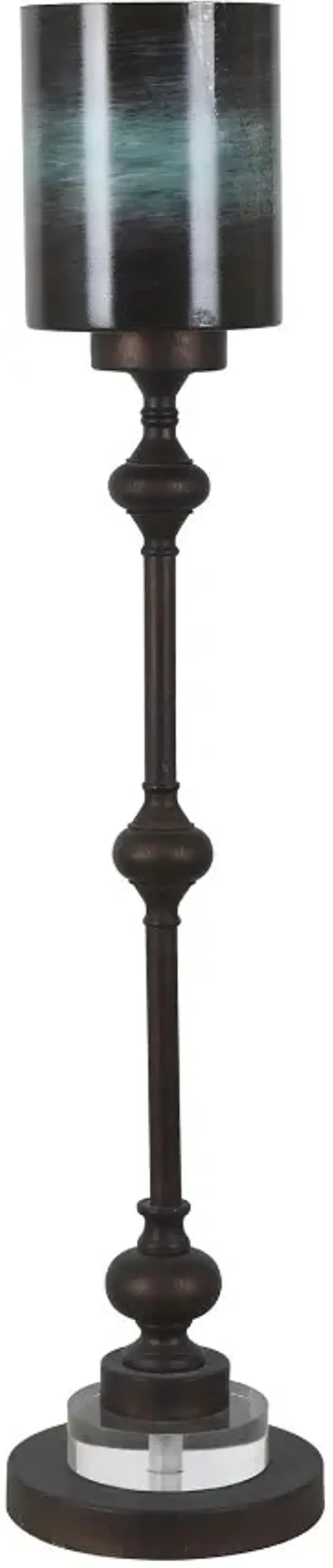 Bronze Glass Buffet Lamp 35"H