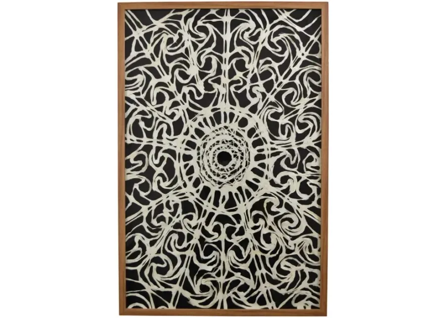 Black and White Natural Fiber Wall Decor 24"W x 35.5"H