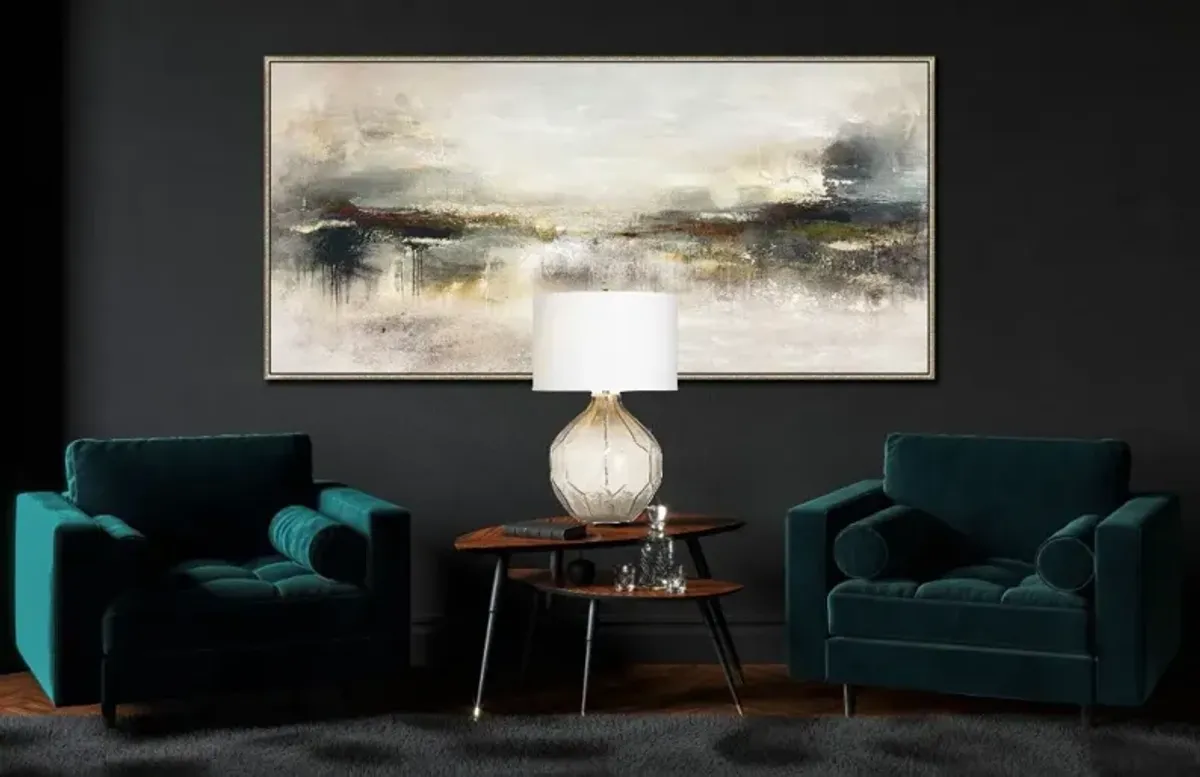 Grey Glass Table Lamp 30.5"H