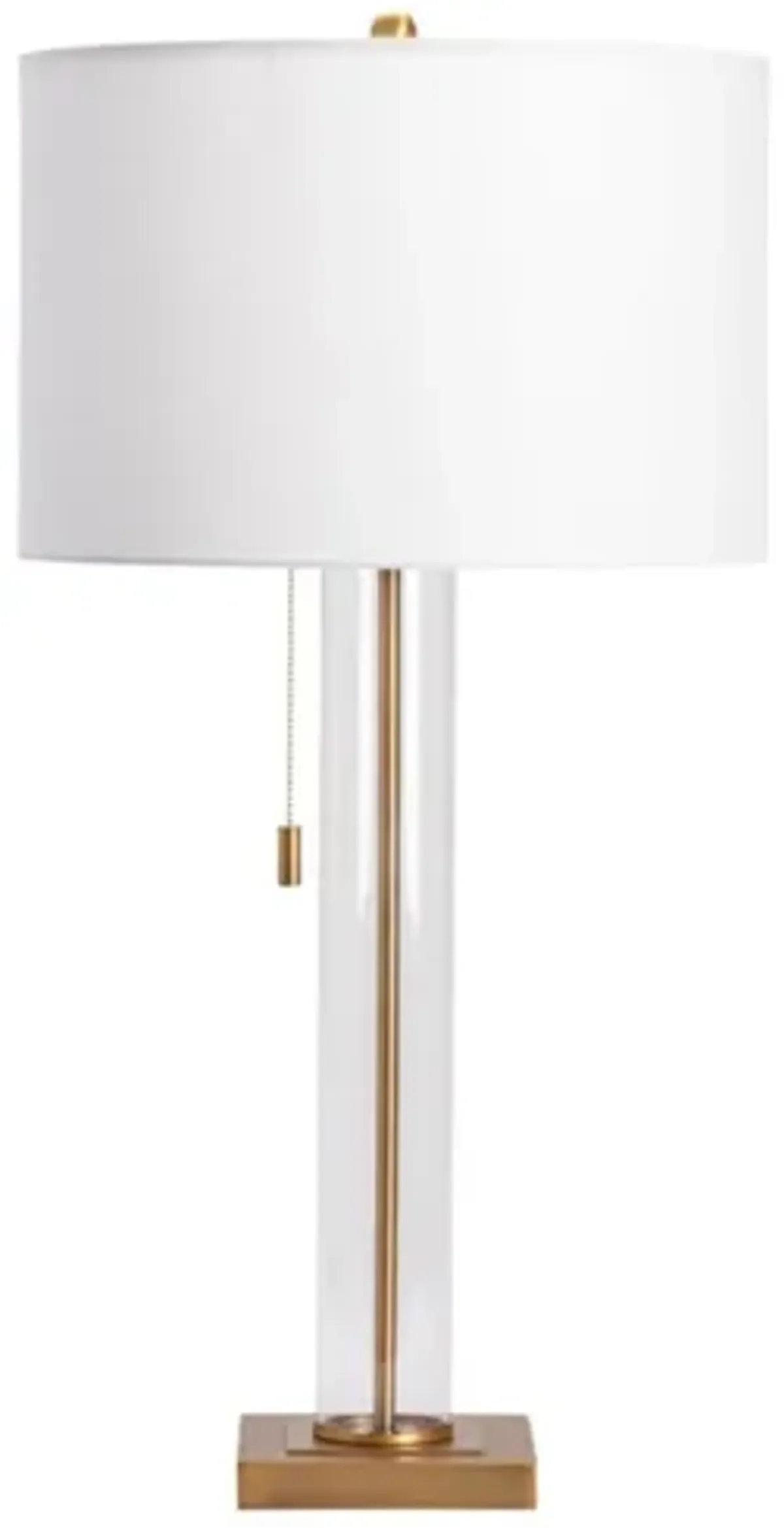 Glass and Brass Table Lamp 29.5"H