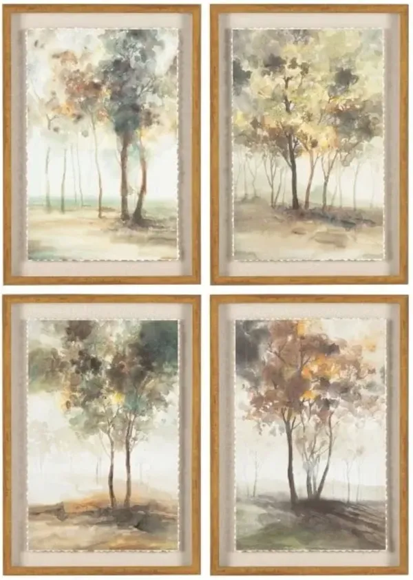 Set of 4 Indian Summer Shadowbox Prints 24"W x 34"H