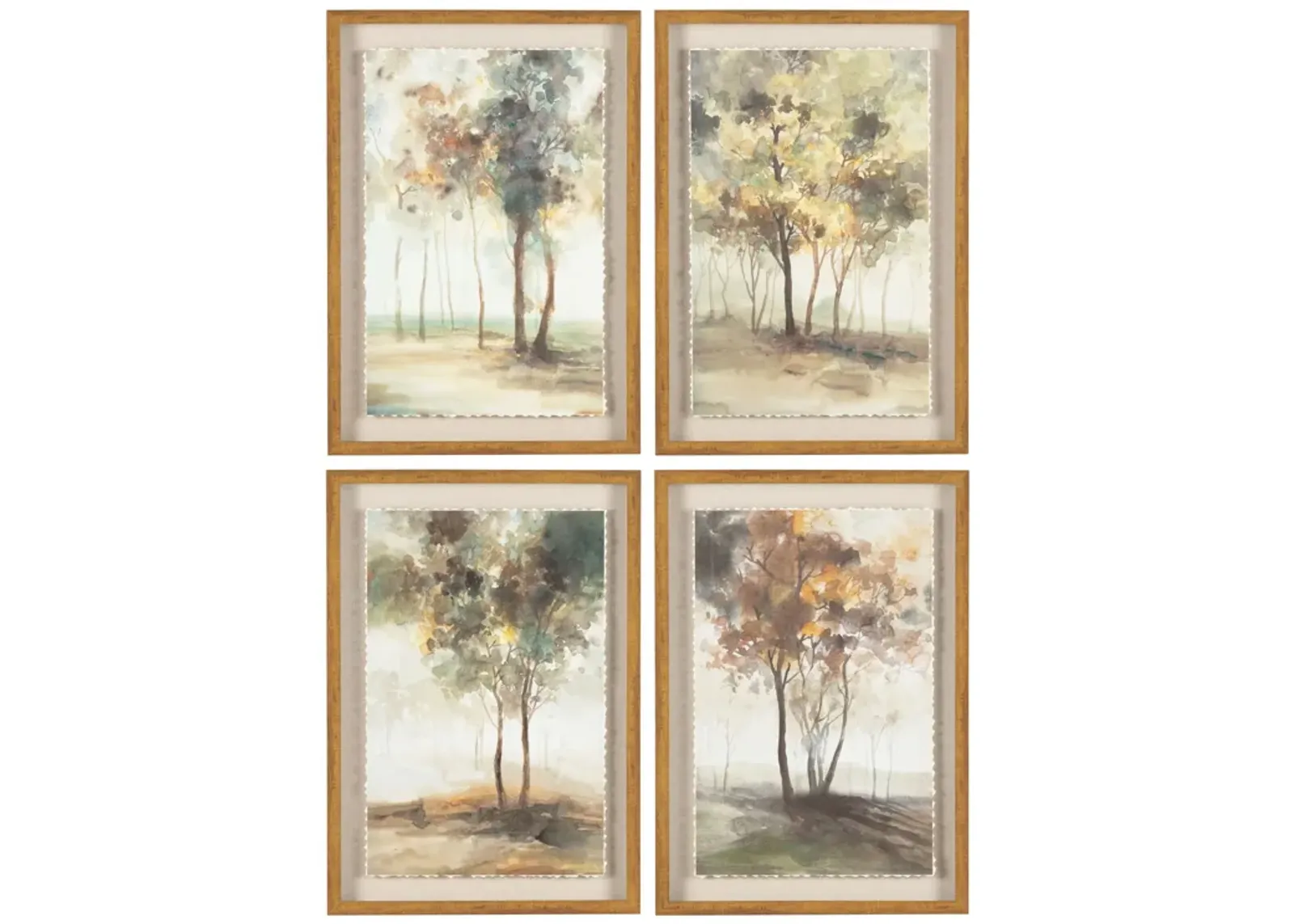 Set of 4 Indian Summer Shadowbox Prints 24"W x 34"H