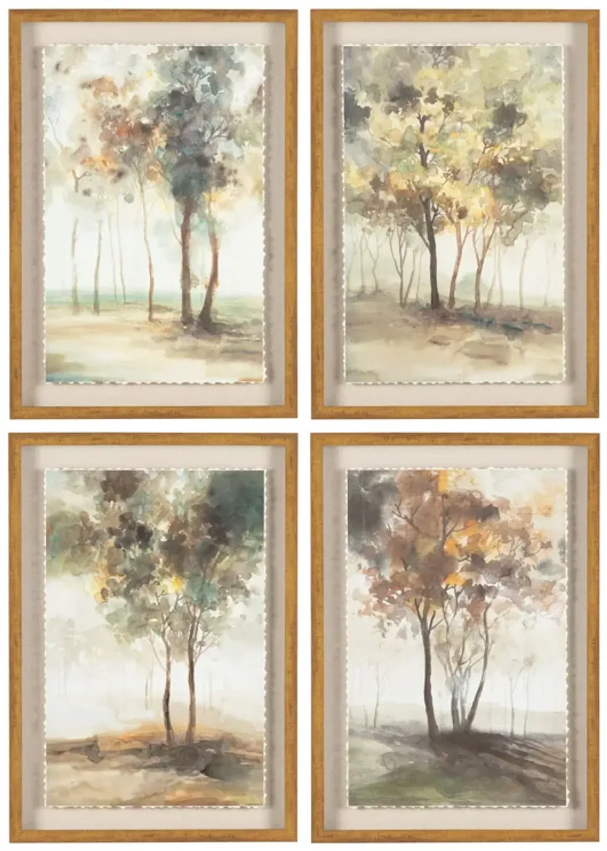 Set of 4 Indian Summer Shadowbox Prints 24"W x 34"H