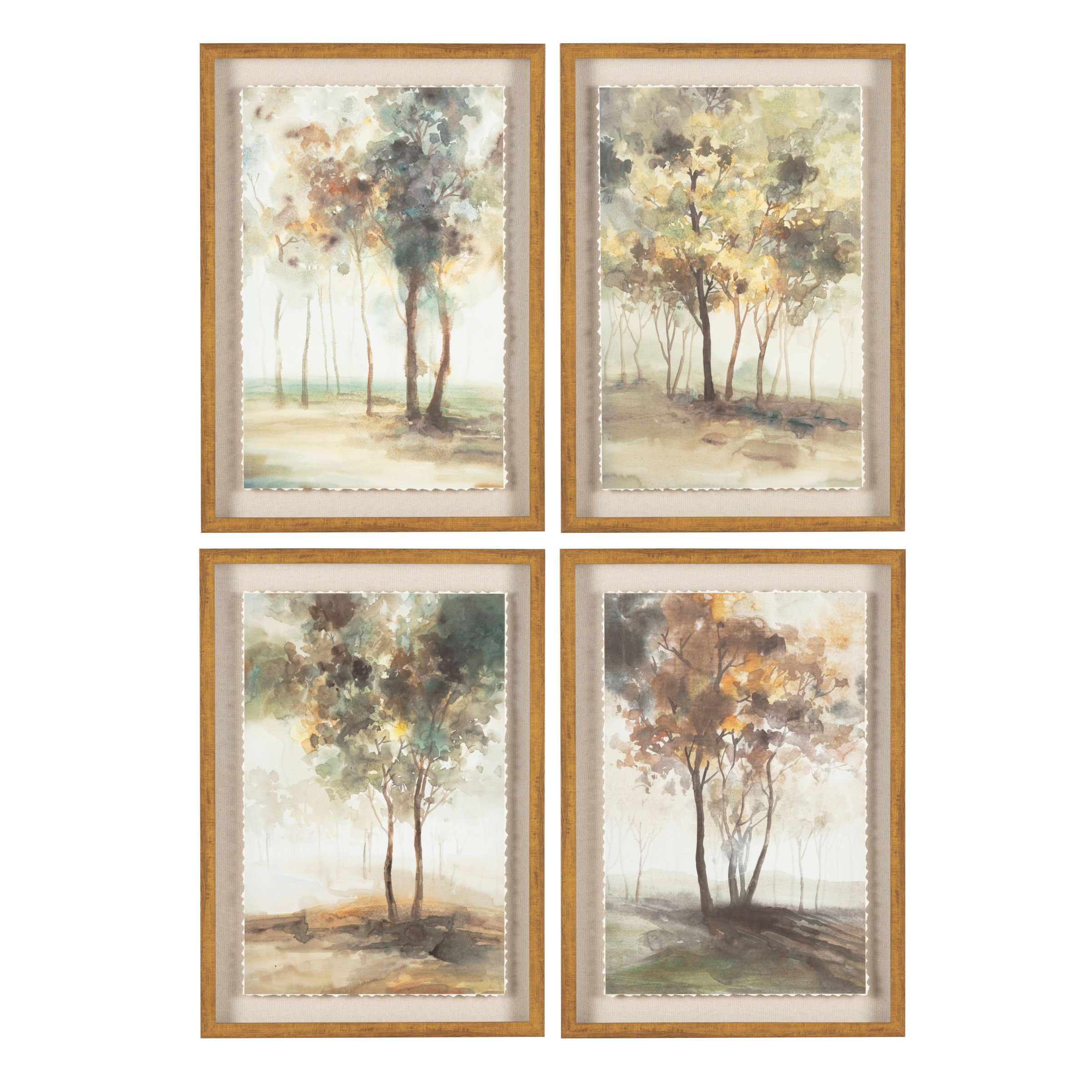 Set of 4 Indian Summer Shadowbox Prints 24"W x 34"H