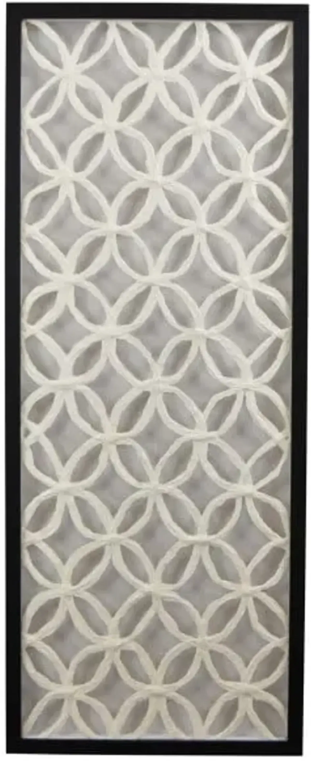 White Circles Natural Fiber Wall Décor 16"W x 39.4"H