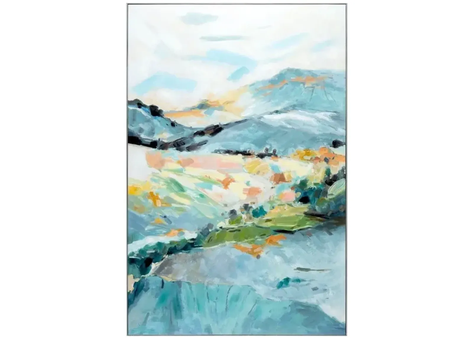 Pastel Hillside Framed Canvas 48"W x 72"H