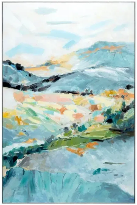 Pastel Hillside Framed Canvas 48"W x 72"H