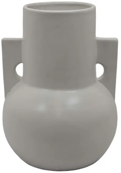 White Handled Ceramic Vase 8.5"W X 11"H