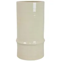 Large White Ceramic Vase 6.5"W x 11"H