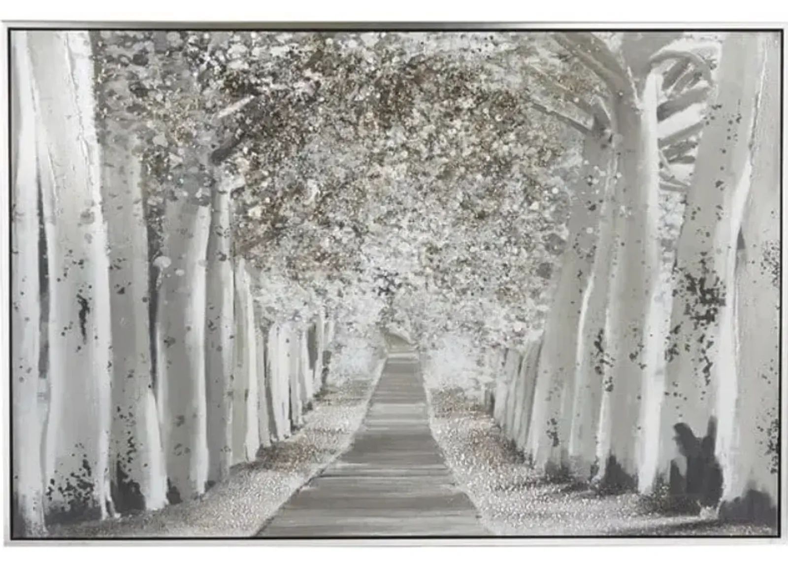 Birch Pathway II Framed Canvas Art 71"W x 48"H