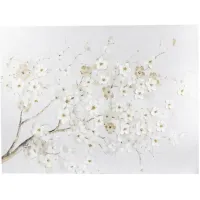 White and Gold Flowers Canvas Art 86"W x 58"H