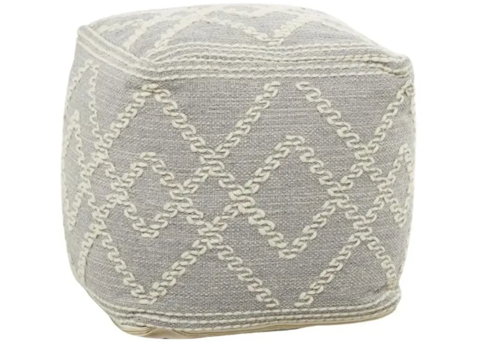 Light Grey Fabric Pouf 20"W x 20"H