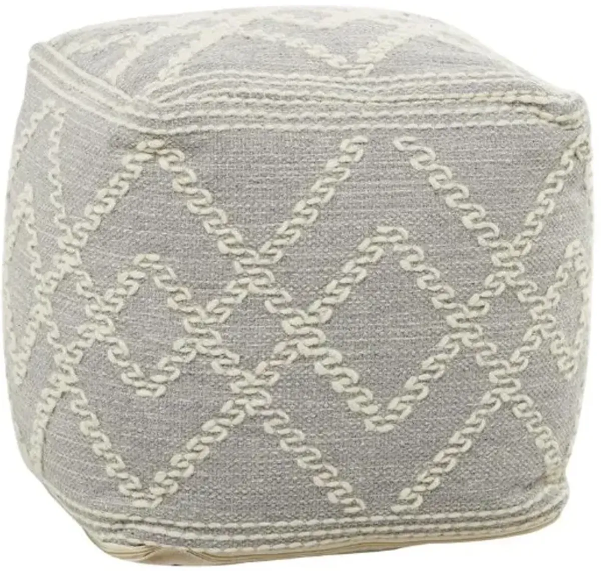 Light Grey Fabric Pouf 20"W x 20"H