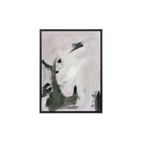 Dark Green, Ivory, and Black Abstract I Framed Wall Art 30"W x 39"H