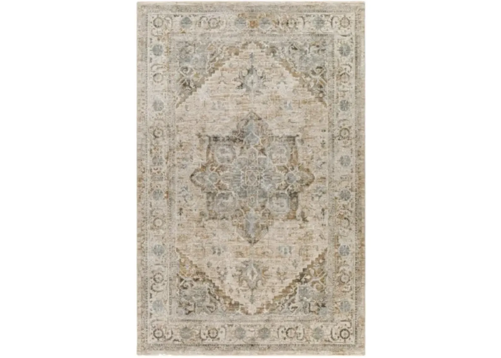 Brunswick Beige/Olive Medallion Area Rug 7'10"W x 10'3"L