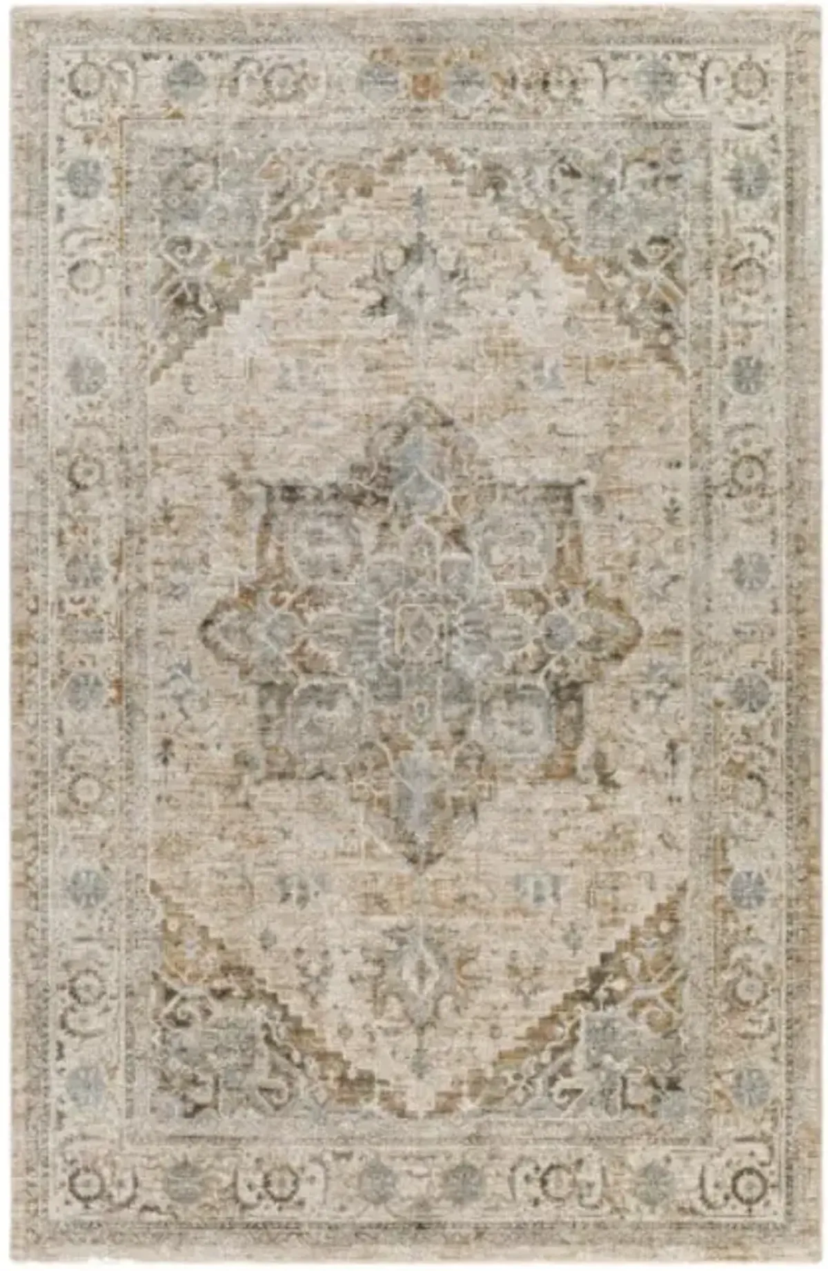 Brunswick Beige/Olive Medallion Area Rug 7'10"W x 10'3"L