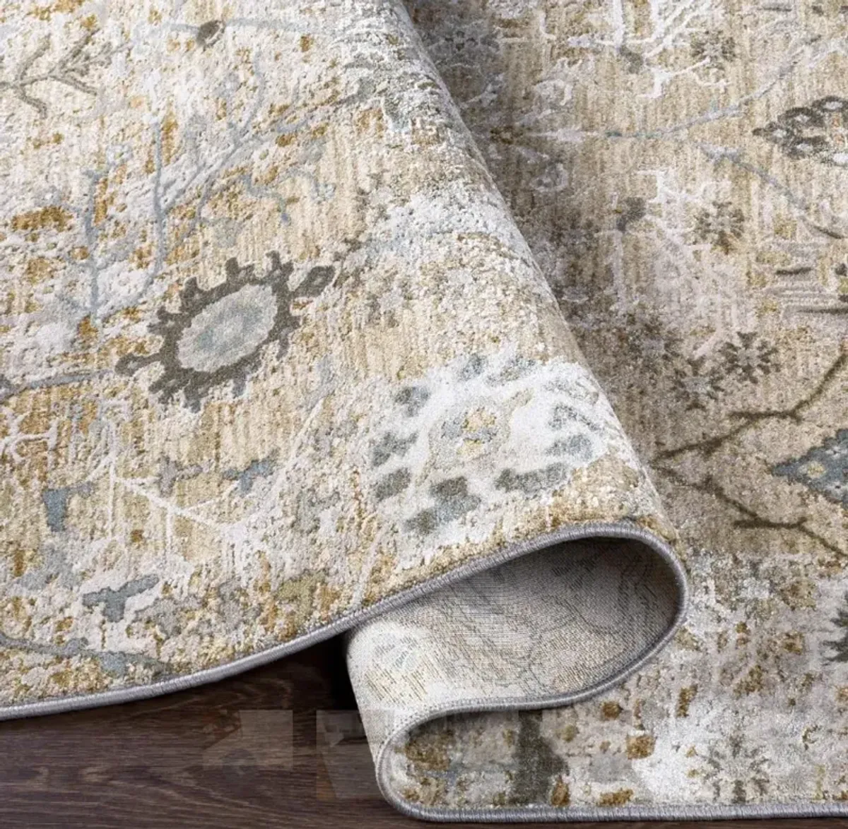 Brunswick Taupe/Olive/Teal Area Rug 5'W x 7'5"L