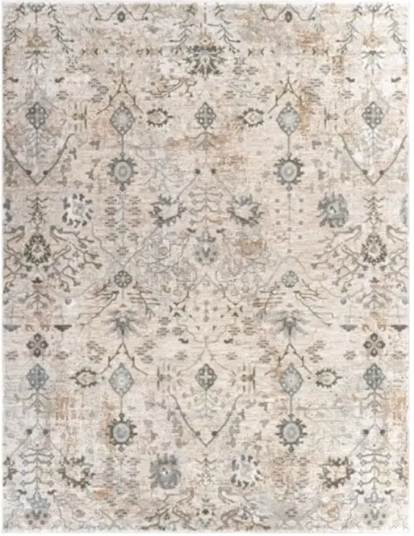 Brunswick Taupe/Olive/Teal Area Rug 5'W x 7'5"L