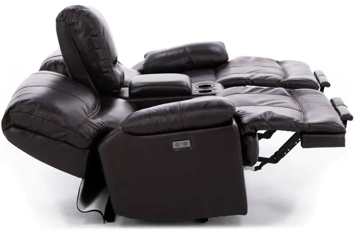 Denver 3-Pc. Leather Zero Gravity Power Reclining Console Loveseat