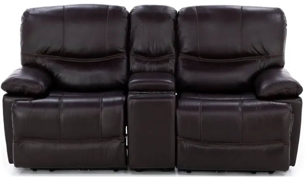 Denver 3-Pc. Leather Zero Gravity Power Reclining Console Loveseat