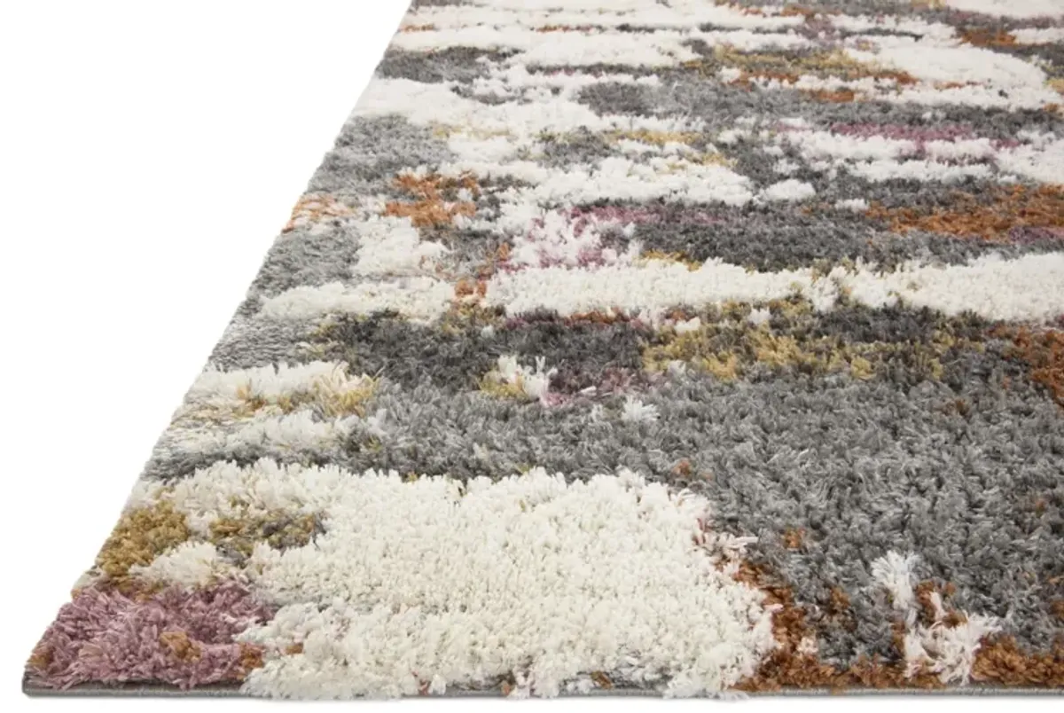 Levitt Grey/Multi Shag Area Rug 5'3"W x 7'6"L