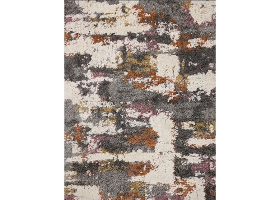 Levitt Grey/Multi Shag Area Rug 5'3"W x 7'6"L