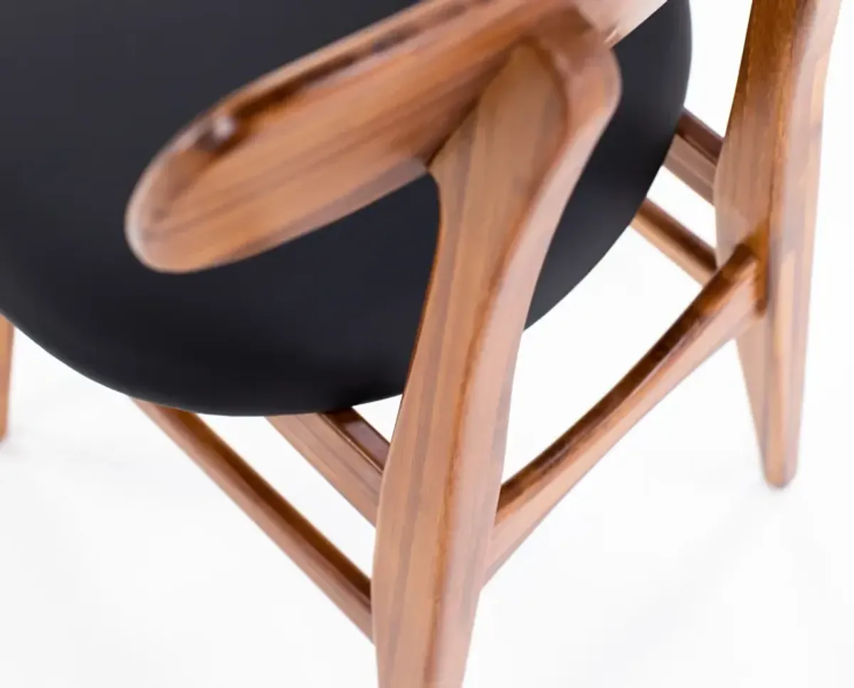 Bamboo Nala Side Chair With Leather Seat