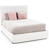 Abby Full Upholstered Storage Bed in Ivory / Montera Whitesand