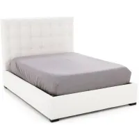 Abby Full Upholstered Bed in Ivory / Merit Snow