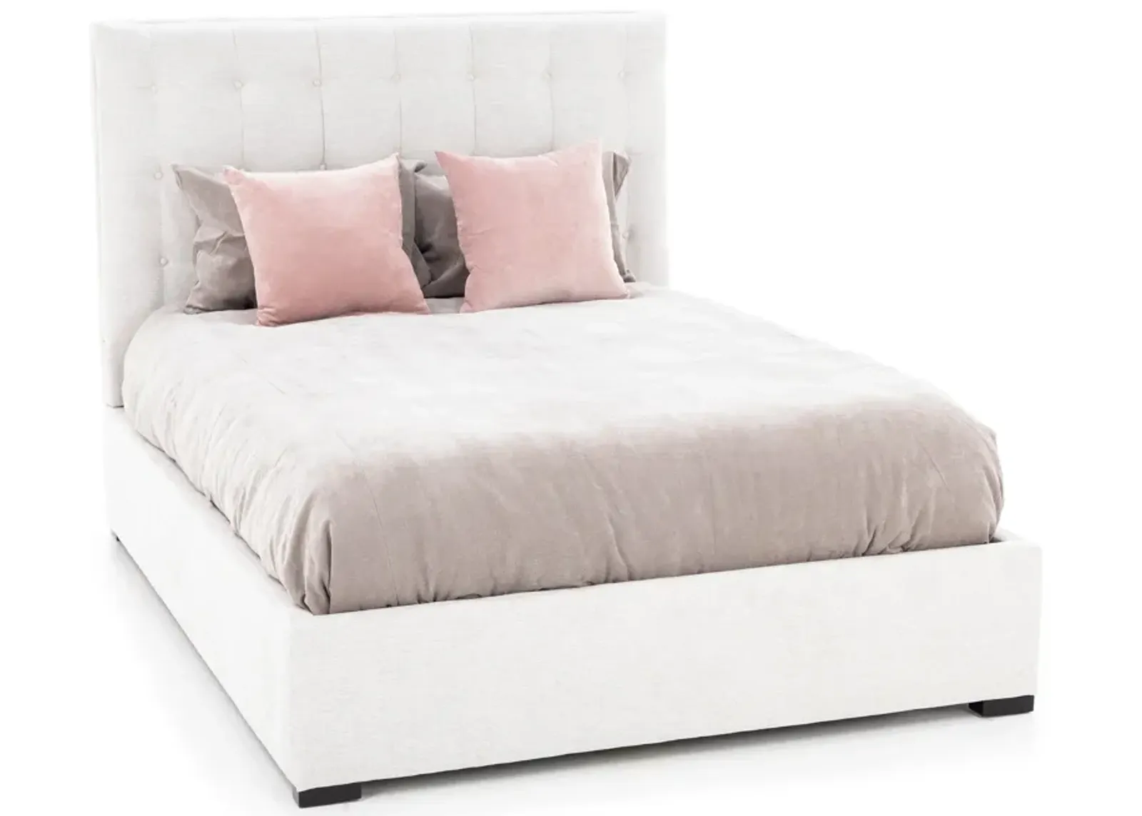 Abby Full Upholstered Bed in Montera Whitesand