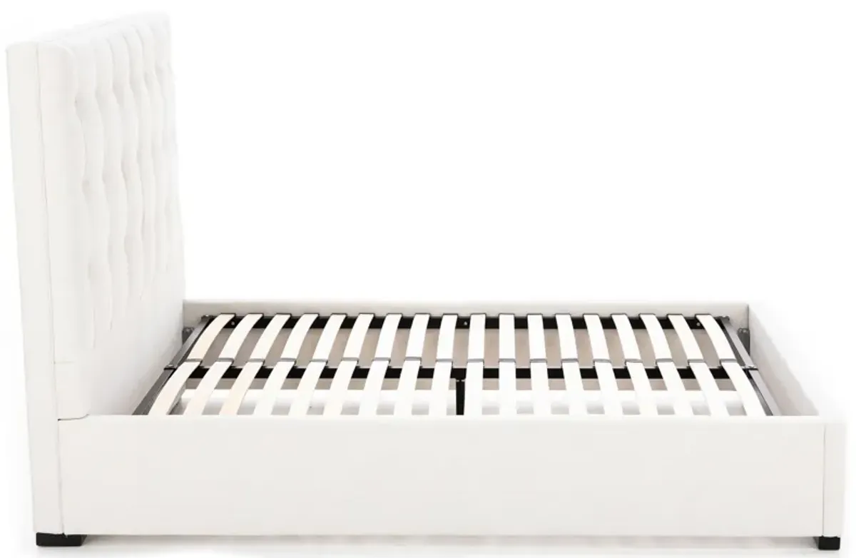 Abby King Upholstered Bed in Merit Snow