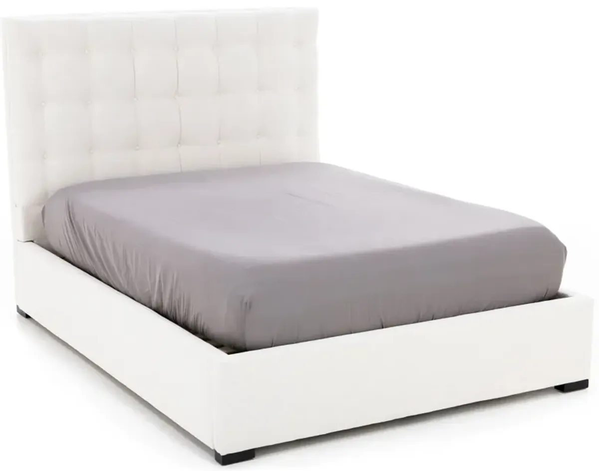 Abby King Upholstered Bed in Merit Snow