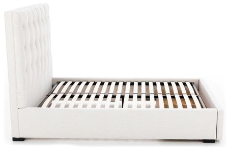 Abby King Upholstered Storage Bed in Merit Snow