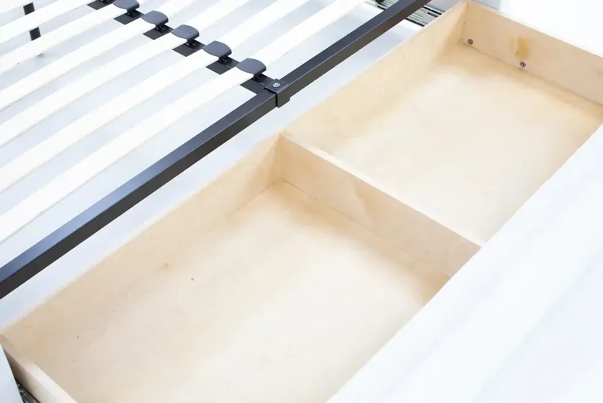 Abby King Upholstered Storage Bed in Montera Whitesand