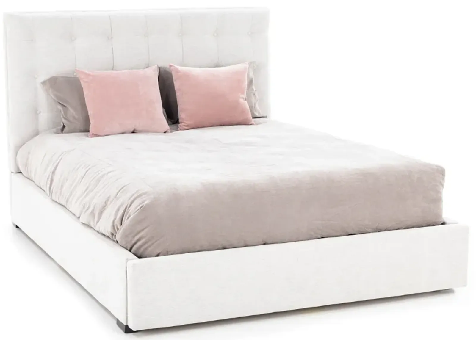 Abby King Upholstered Storage Bed in Montera Whitesand