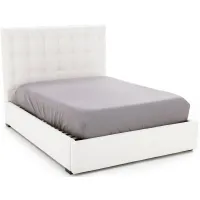 Abby Full Upholstered Storage Bed in Ivory / Merit Snow