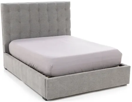Abby Queen Upholstered Storage Bed in Merit Greystone