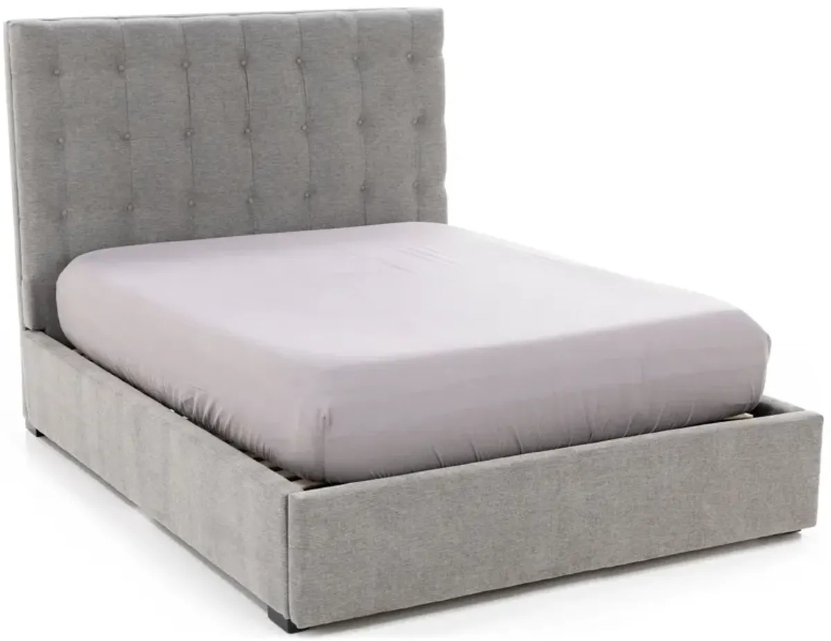 Abby Full Upholstered Storage Bed in Merit Greystone