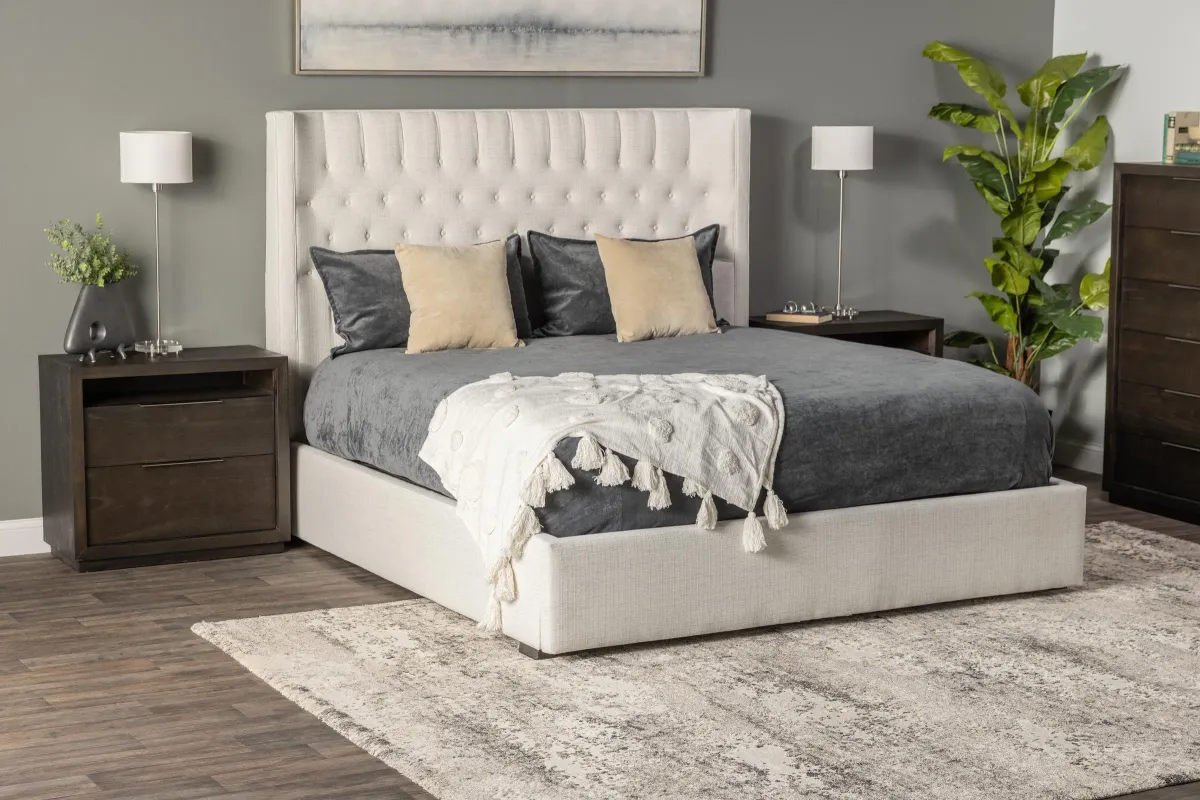 Carly King Upholstered Storage Bed