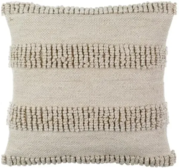 Textured Tan Outdoor Poly Pillow 18"W X 18"H