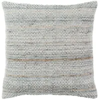 Woven Tan and Multi Outdoor Pillow 18"W X 18"H