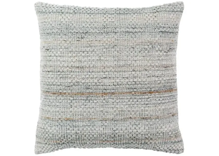 Woven Tan and Multi Outdoor Pillow 18"W X 18"H