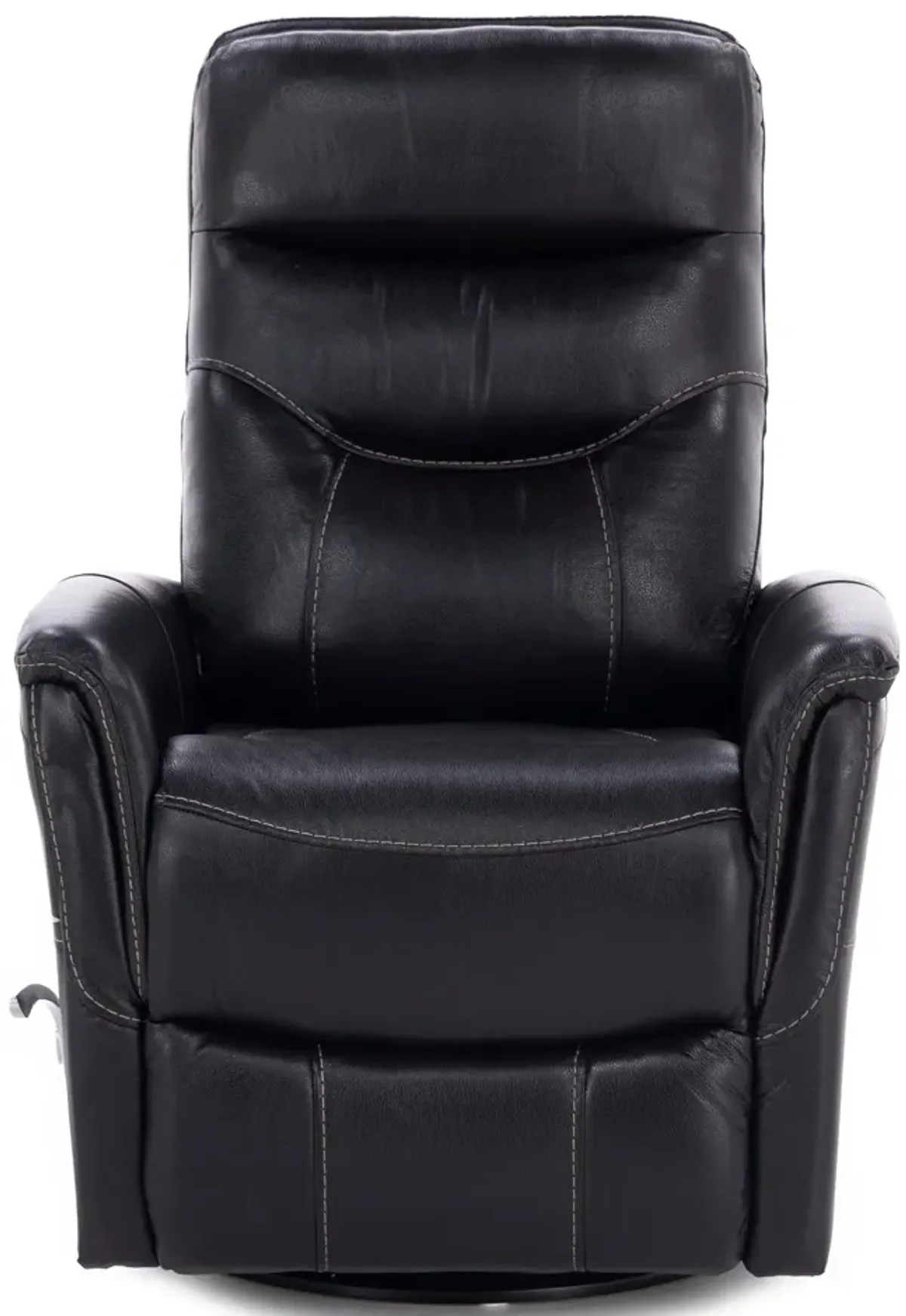 Brennan Leather Swivel Recliner With Manual Adjustable Headrest in Blackberry