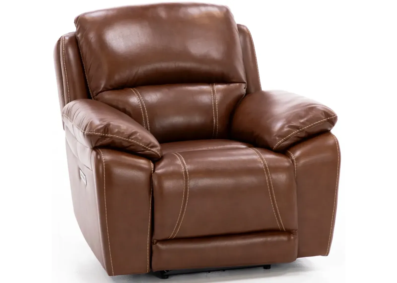 Laredo 4 Leather Power Headrest Power Recliner in Caramel