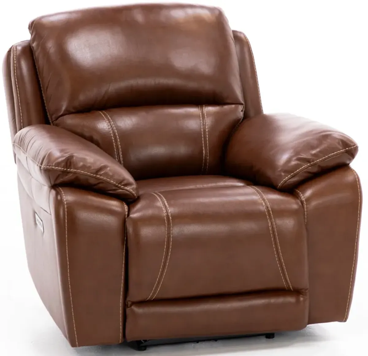 Laredo 4 Leather Power Headrest Power Recliner in Caramel