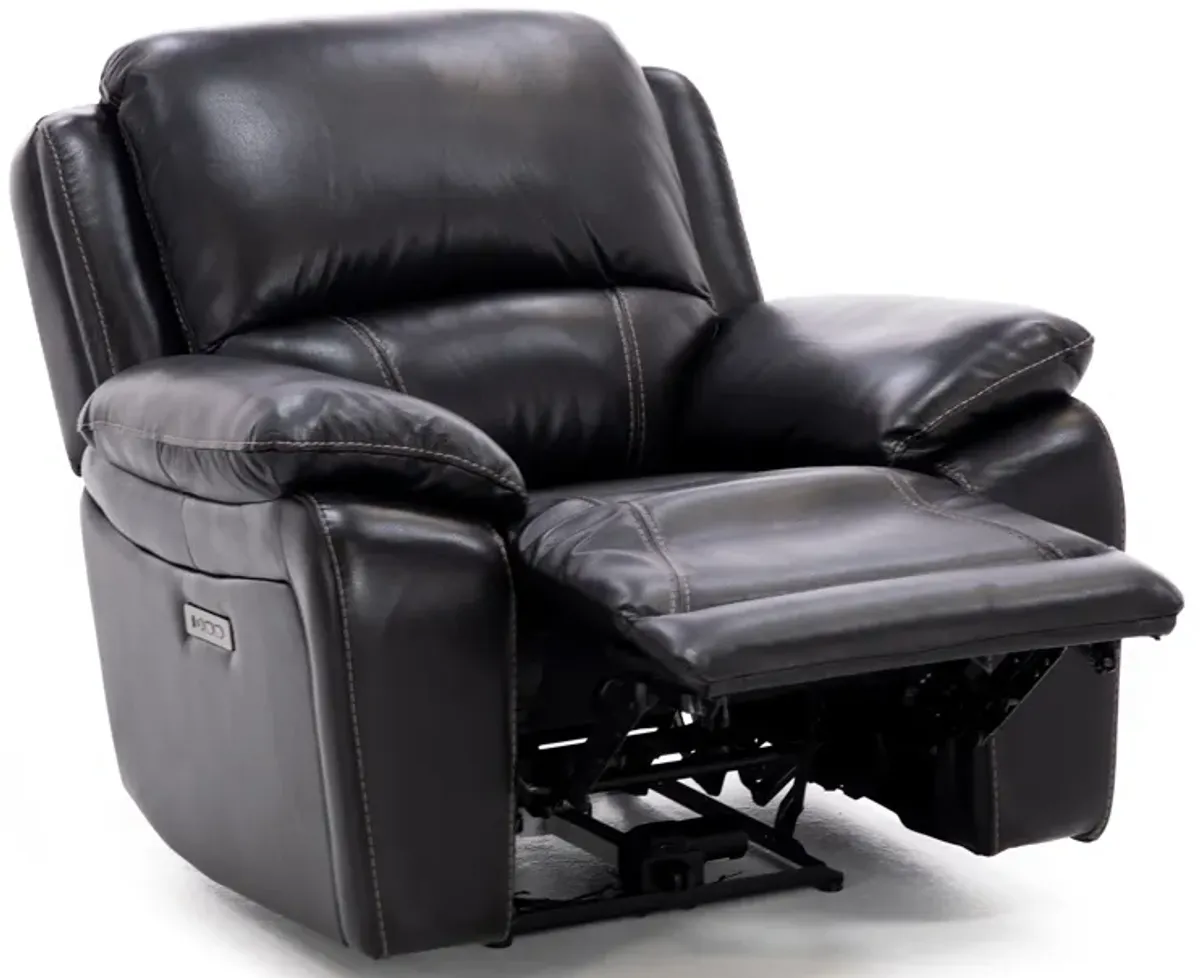 Laredo 4 Leather Power Headrest Power Recliner in Blackberry