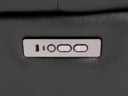 Laredo IV 3-Pc. Leather Power Headrest Reclining Chaise Sofa in Blackberry