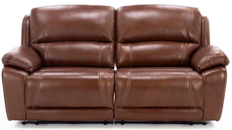 Laredo IV 3-Pc. Leather Power Headrest Reclining Loveseat in Caramel