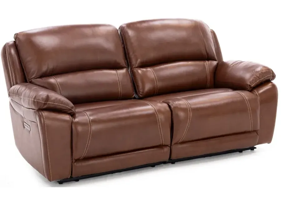 Laredo IV 3-Pc. Leather Power Headrest Reclining Loveseat in Caramel